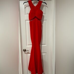 Red evening dress